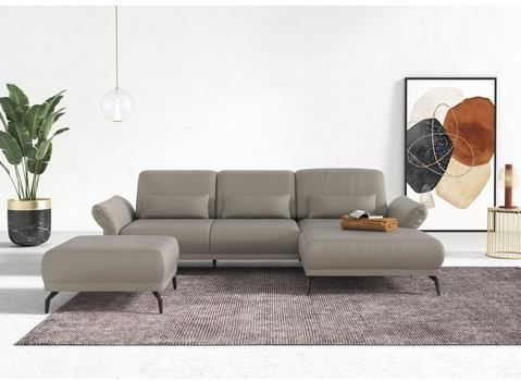 INOSIGN Ecksofa »Coco L-Form«, Sitztiefen-, Arm- und Kopfteilverstellung, Cord-Bezug, Fußhöhe 15 cm