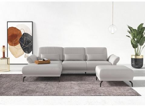 INOSIGN Ecksofa "Coco L-Form", Sitztiefen-, Arm- und Kopfteilverstellung, Cord-Bezug, Fußhöhe 15 cm