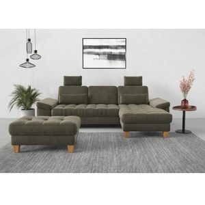 sit&more Ecksofa »Westham L-Form«, mit Recamiere, mit oder ohne Bettfunktion, Bettkasten, Füße Eiche