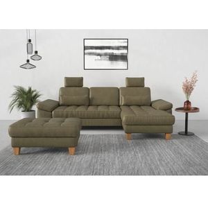 sit&more Ecksofa »Westham L-Form«, mit Recamiere, mit oder ohne Bettfunktion, Bettkasten, Füße Eiche