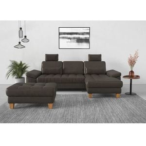 sit&more Ecksofa »Westham L-Form«, mit Recamiere, mit oder ohne Bettfunktion, Bettkasten, Füße Eiche