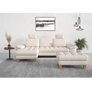 sit&more Ecksofa »Westham L-Form«, mit Recamiere, mit oder ohne Bettfunktion, Bettkasten, Füße Eiche