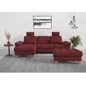 sit&more Ecksofa »Westham L-Form«, mit Recamiere, mit oder ohne Bettfunktion, Bettkasten, Füße Eiche