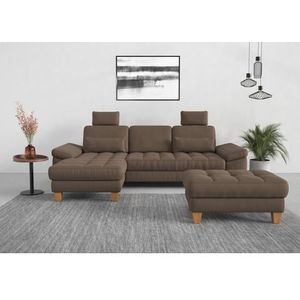 sit&more Ecksofa »Westham L-Form«, mit Recamiere, mit oder ohne Bettfunktion, Bettkasten, Füße Eiche