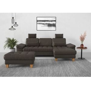 sit&more Ecksofa »Westham L-Form«, mit Recamiere, mit oder ohne Bettfunktion, Bettkasten, Füße Eiche