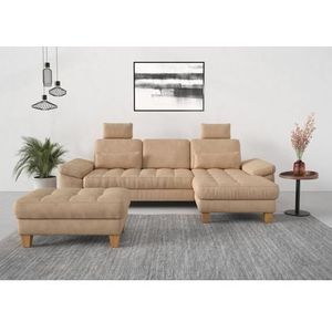sit&more Ecksofa »Westham L-Form«, mit Recamiere, mit oder ohne Bettfunktion, Bettkasten, Füße Eiche