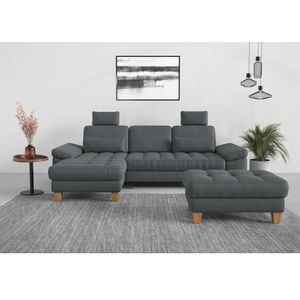 sit&more Ecksofa »Westham L-Form«, mit Recamiere, mit oder ohne Bettfunktion, Bettkasten, Füße Eiche