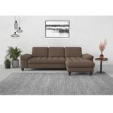 sit&more Ecksofa "Westham L-Form", Recamiere, mit oder ohne Bettfunktion, Bettkasten, Füße wengefarben