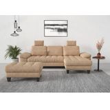 sit&more Ecksofa "Westham L-Form", Recamiere, mit oder ohne Bettfunktion, Bettkasten, Füße wengefarben