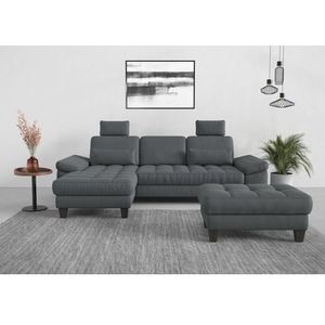 sit&more Ecksofa »Westham L-Form«, Recamiere, mit oder ohne Bettfunktion, Bettkasten, Füße wengefarben