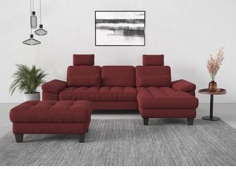 sit&more Ecksofa "Westham L-Form", Recamiere, mit oder ohne Bettfunktion, Bettkasten, Füße wengefarben