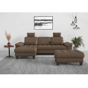 sit&more Ecksofa »Westham L-Form«, Recamiere, mit oder ohne Bettfunktion, Bettkasten, Füße wengefarben