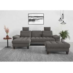sit&more Ecksofa »Westham L-Form«, Recamiere, mit oder ohne Bettfunktion, Bettkasten, Füße wengefarben
