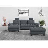 sit&more Ecksofa "Westham L-Form", Recamiere, mit oder ohne Bettfunktion, Bettkasten, Füße wengefarben