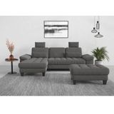 sit&more Ecksofa "Westham L-Form", Recamiere, mit oder ohne Bettfunktion, Bettkasten, Füße wengefarben