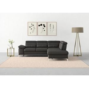 sit&more Ecksofa »Cabrio L-Form, mit Sitztiefenverstellung, Arm- und Kopfteilverstellung«, 3 Nierenkissen, Federkern, optional Bettfunktion und Stauraum