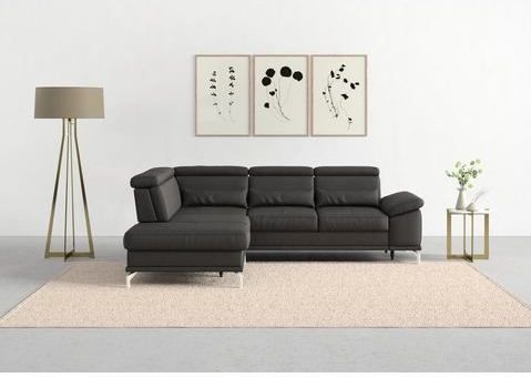 sit&more Ecksofa "Cabrio L-Form, mit Sitztiefenverstellung, Arm- und Kopfteilverstellung", 3 Nierenkissen, Federkern, optional Bettfunktion und Stauraum