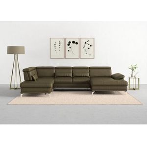 sit&more Wohnlandschaft »Cabrio U-Form, mit Sitztiefenverstellung, Arm- und Kopfteilverstellung«, 3 Nierenkissen, Federkern, optional Bettfunktion und Stauraum