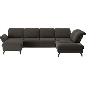 sit&more Zithoek Leandro U-vorm Naar keuze met bed, hoofdbord en armleuningfunctie, en bedkist