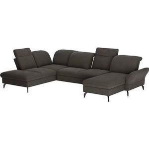 sit&more Zithoek Leandro U-vorm Naar keuze met bed, hoofdbord en armleuningfunctie, en bedkist