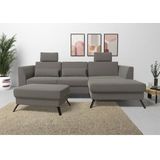 sit&more Ecksofa "Olsen L-Form", inklusive Sitztiefenverstellung, wahlweise mit Bettfunktion, 15cm hoch
