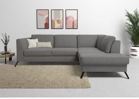 sit&more Ecksofa "Olsen L-Form", inklusive Sitztiefenverstellung, wahlweise mit Bettfunktion, 15cm hoch