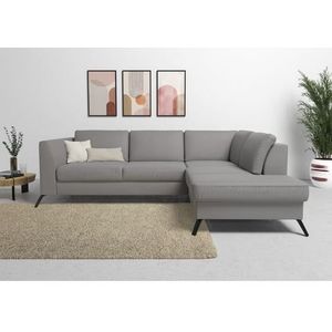 sit&more Ecksofa "Olsen L-Form", inklusive Sitztiefenverstellung, wahlweise mit Bettfunktion, 15cm hoch