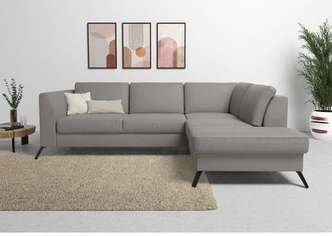 sit&more Ecksofa "Olsen L-Form", inklusive Sitztiefenverstellung, wahlweise mit Bettfunktion, 15cm hoch