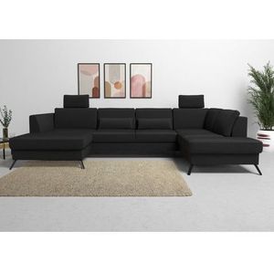 sit&more Wohnlandschaft »Olsen U-Form«, inklusive Sitztiefenverstellung, wahlweise mit Bettfunktion, 15cm hoch