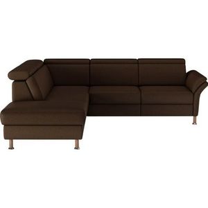 Hoekbank - Donkerbruin - Naturel-Beuken - 259 cm Breedte - 227 cm Diepte - 85 cm Hoogte