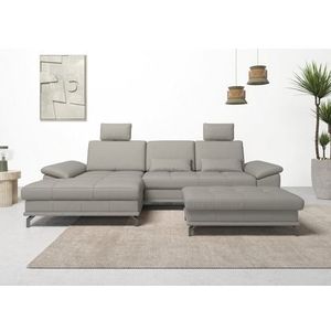 Places of Style Hoekbank Costello L-vorm, met zitdiepteverstelling, armleuningverstelling en