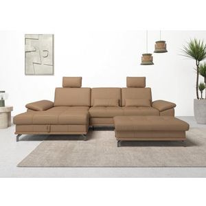 Places of Style Ecksofa Costello, mit Sitztiefenverstellung und Armlehnfunktion, incl. 3 Nierenkissen