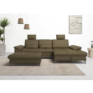 Places of Style Ecksofa Costello, mit Sitztiefenverstellung und Armlehnfunktion, incl. 3 Nierenkissen