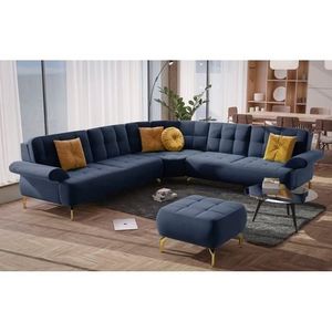 sit&more Ecksofa »Orient 1 L-Form«, inkl. 4 Zierkissen mit Strass-Stein, goldfarbene Metallfüße
