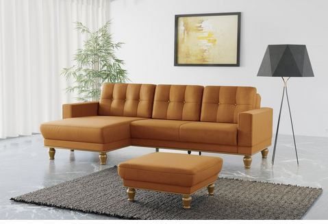 sit&more Ecksofa "Orient 5 L-Form", mit Strass-Stein, wahlweise mit Bettfunktion und Bettkasten