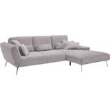 set one by Musterring Ecksofa "SO 4500, Füße chromfarben, inkl Schwenkrückenfunktion, Cord, L-Form", wahlweise mit Kopfstütze/Armteilverstellung/Rückenneigung