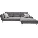 set one by Musterring Ecksofa "SO 4500, Füße chromfarben, inkl Schwenkrückenfunktion, Cord, L-Form", wahlweise mit Kopfstütze/Armteilverstellung/Rückenneigung