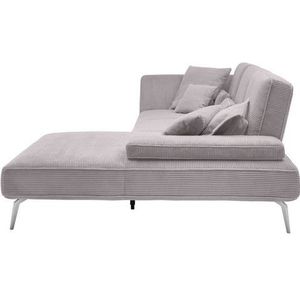 set one by Musterring Ecksofa "SO 4500, Füße chromfarben, inkl Schwenkrückenfunktion, Cord, L-Form", wahlweise mit Kopfstütze/Armteilverstellung/Rückenneigung