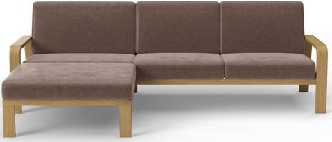 sit&more Ecksofa "Kolding L-Form", Armlehnen aus eichefarbigem Buchenholz, verschiedene Bezüge und Farben