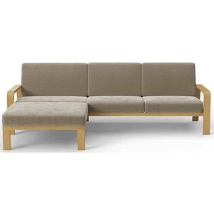 sit&more Ecksofa »Kolding L-Form«, Armlehnen aus eichefarbigem Buchenholz, verschiedene Bezüge und Farben