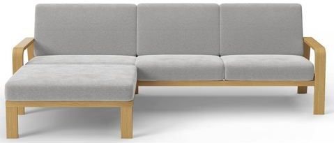 sit&more Ecksofa »Kolding L-Form«, Armlehnen aus eichefarbigem Buchenholz, verschiedene Bezüge und Farben