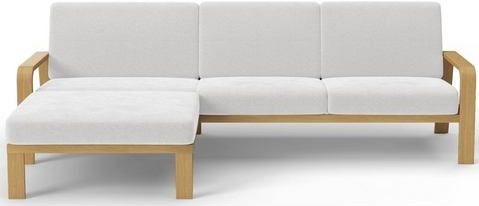 sit&more Ecksofa "Kolding L-Form", Armlehnen aus eichefarbigem Buchenholz, verschiedene Bezüge und Farben