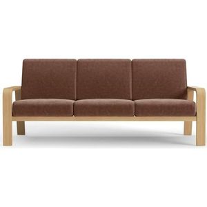 sit&more 3-zitsbank Kolding Armleuningen van natuurlijk beukenhout, verschillende bekledingen en kleuren