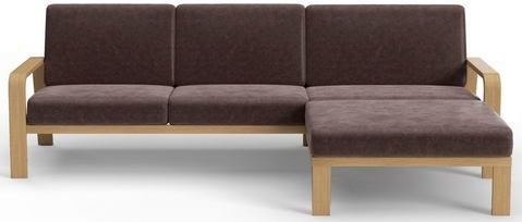 sit&more Ecksofa "Kolding L-Form", Armlehnen aus Buchenholz in natur, verschiedene Bezüge und Farben