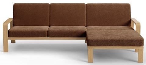 sit&more Ecksofa "Kolding L-Form", Armlehnen aus Buchenholz in natur, verschiedene Bezüge und Farben