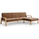 sit&more Ecksofa "Kolding L-Form", Armlehnen aus Buchenholz in natur, verschiedene Bezüge und Farben