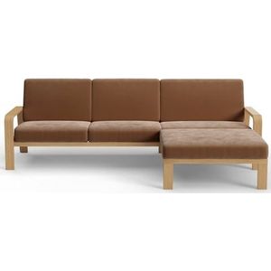 sit&more Ecksofa "Kolding L-Form", Armlehnen aus Buchenholz in natur, verschiedene Bezüge und Farben