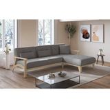 sit&more Ecksofa "Billund L-Form", Armlehnen aus Buchenholz in natur, verschiedene Bezüge und Farben