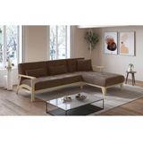 sit&more Ecksofa "Billund L-Form", Armlehnen aus Buchenholz in natur, verschiedene Bezüge und Farben
