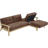sit&more Ecksofa "Billund L-Form", Armlehnen aus Buchenholz in natur, verschiedene Bezüge und Farben